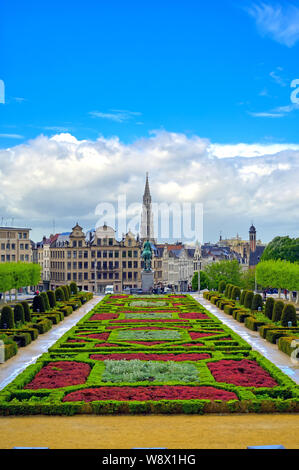 Die öffentlichen Garten im Mont des Arts im Zentrum von Brüssel, Belgien. Stockfoto