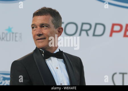 11. August 2019 - 11. August (Malaga, Marbella) Malaga Schauspieler Antonio Banderas entlang an der Decima gala Starlite in Marbella statt, um Mittel für den Lagrimas und befürwortet die Stiftung und für Cudeca Credit: Lorenzo Carnero/ZUMA Draht/Alamy Leben Nachrichten heben Stockfoto