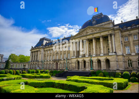 Der Königliche Palast von Brüssel ist die offizielle Palast des Königs und der Königin der Belgier in das Zentrum der Hauptstadt der Nation von Brüssel, Belgien. Stockfoto