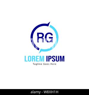 Erste RG logo Vorlage mit modernen Rahmen. Minimalistische RG schreiben logo Vector Illustration Design Stock Vektor