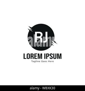 Erste RJ logo Vorlage mit modernen Rahmen. Minimalistische RJ schreiben logo Vector Illustration Design Stock Vektor