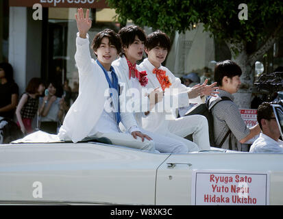 Los Angeles, USA. 11 Aug, 2019. a Ryuga Sato, Yuto, besuchen die Nisei japanische Parade an der japanischen Festival in Little Tokyo in Los Angeles. während der JACCC PLAZA Festival. Credit: Tsuni/USA/Alamy leben Nachrichten Stockfoto