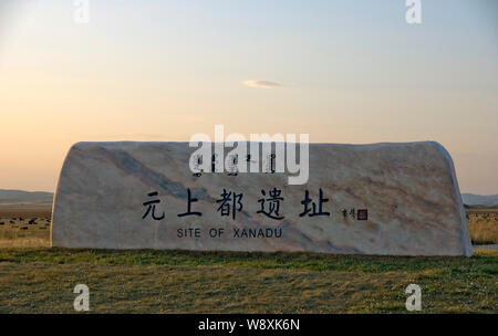 Blick auf die Website von Xanadu (Shangdu), der Hauptstadt von Kublai Khans Yuan Dynastie, in der Autonomen Region Innere Mongolei, China, 25. September 201 Stockfoto