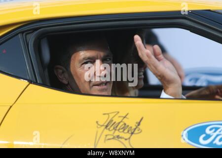 Malaga, Spanien. 11 Aug, 2019. 11. August (Malaga, Marbella) Malaga Schauspieler Antonio Banderas entlang an der Decima gala Starlite in Marbella statt, um Mittel für den Lagrimas und befürwortet die Stiftung und für Cudeca Credit: CORDON PRESSE/Alamy Leben Nachrichten heben Stockfoto