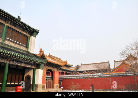 Blick auf die Paläste der Mukden Palace, auch als die Shenyang Imperial Palace, in Shenyang City bekannt, im Nordosten Chinas Provinz Liaoning, 26. November 20. Stockfoto