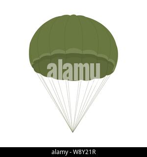 Fallschirm Symbol auf weißem Hintergrund. Militär Armee Ausrüstung für den Luftverkehr und Fallschirmspringen. Vector Illustration für Design. Stock Vektor