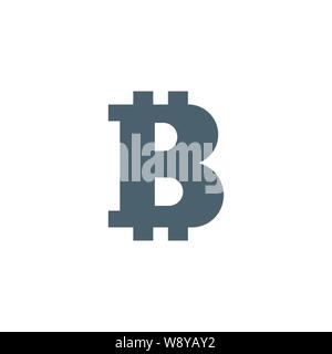 Bitcoin ergänzende Vektor glyph Icon. Stock Vektor
