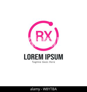 Erste RX logo Vorlage mit modernen Rahmen. Minimalistische RX schreiben logo Vector Illustration Design Stock Vektor