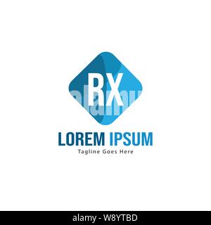 Erste RX logo Vorlage mit modernen Rahmen. Minimalistische RX schreiben logo Vector Illustration Design Stock Vektor