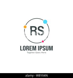 Erste RS-Logo Vorlage mit modernen Rahmen. Minimalistische RS schreiben logo Vector Illustration Design Stock Vektor
