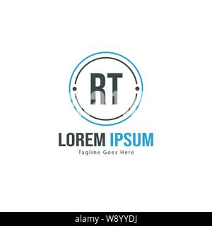 Erste RT logo Vorlage mit modernen Rahmen. Minimalistische RT schreiben logo Vector Illustration Design Stock Vektor