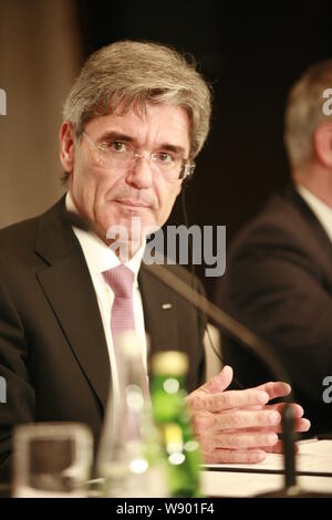 Joe Kaeser, CEO der Siemens AG, wird dargestellt, während einer Pressekonferenz in Peking, China, 9. Juli 2014. Stockfoto