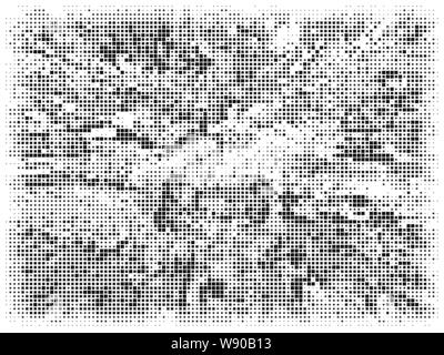 Zusammenfassung Hintergrund von Schwarz auf Weiß chaotischer Pixel, zelluläre Struktur. Stock Vektor