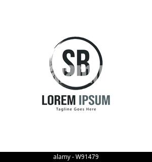 Erste SB-logo Vorlage mit modernen Rahmen. Minimalistische SB schreiben logo Vector Illustration Design Stock Vektor