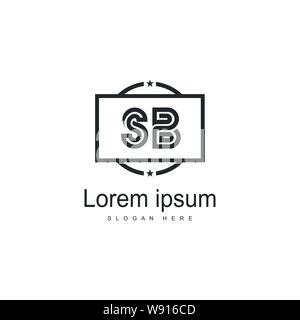 Erste SB-logo Vorlage mit modernen Rahmen. Minimalistische SB schreiben logo Vector Illustration Design Stock Vektor