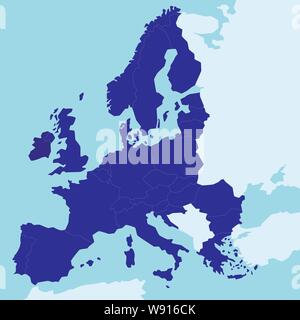 Europa - sehr detaillierte Karte. Alle Elemente werden getrennt in einem nicht bearbeitbaren Layer klar gekennzeichnet - Vector Illustration Stock Vektor