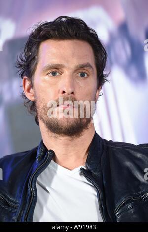 Amerikanische Schauspieler Matthew McConaughey nimmt an einer Pressekonferenz zu seinem neuen Film "INTERSTELLAR" in Shanghai, China, 10. November 2014. Stockfoto