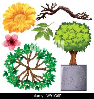 Eingestellt von isolierten Objekten Thema Gartenbau Abbildung Stock Vektor