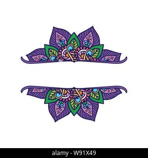 Indische Mandala Design - florale Elemente und Formen Stock Vektor