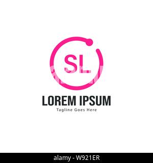 Erste SL logo Vorlage mit modernen Rahmen. Minimalistische SL schreiben logo Vector Illustration Design Stock Vektor
