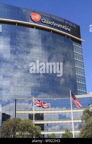 Blick auf das Hauptgebäude von GlaxoSmithKline (GSK) in London, UK, 24. Juli 2013. Der britische Pharmakonzern GlaxoSmithKline hat am Th Stockfoto