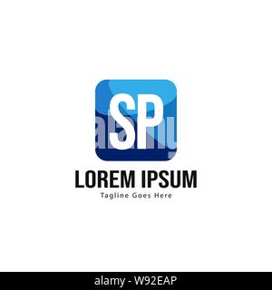 Erste SP logo Vorlage mit modernen Rahmen. Minimalistische SP schreiben logo Vector Illustration Design Stock Vektor