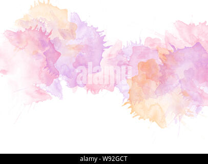 Abstrakte schöne bunte watercolor Illustration Malerei Hintergrund und bürsten Spritzwasser. Stockfoto