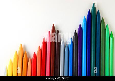 Buntstifte, Fortschritte Diagramm darstellt Stockfoto