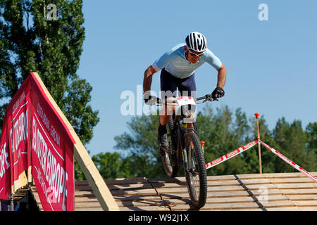 Elektrische Mountainbike Rennen in 2019 Sea Otter Europa großes Festival, Girona, Spanien Stockfoto