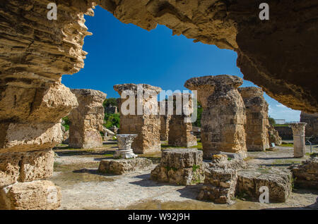 Ruinen des antiken Karthago - Thermen von Karthago, Tunesien Stockfoto