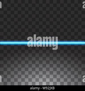 Blau leuchtende Neon-Line. Die Geschwindigkeit der Bewegung. Abstrakte lights auf transparentem Hintergrund. Einfach ersetzen zu jedem Bild. Stock Vektor