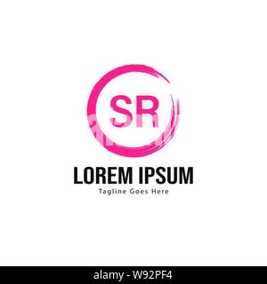 Erste SR logo Vorlage mit modernen Rahmen. Minimalistische SR schreiben logo Vector Illustration Design Stock Vektor