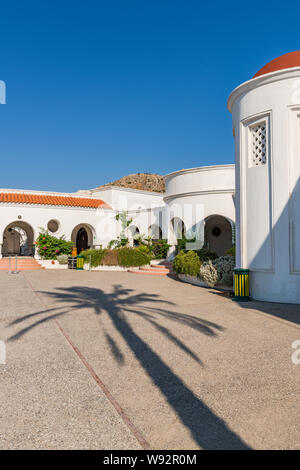 Kalithea Frühling Therme Architektur außen bei Tageslicht, Rhodos, Griechenland. Stockfoto