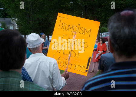 Lexington, MA, USA. 11 Aug, 2019. Genug, über 100 Lexington Bewohner besucht eine Mahnwache zu Waffengewalt Ende nach US-Masse Gewehr schießen. Stockfoto