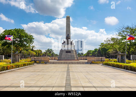 Manila, Philippinen - April 5, 2019: Rizal Park (luneta) und Rizal Monument Stockfoto