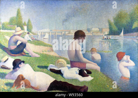 Georges Seurat, post-impressionistische Malerei, Badegäste in Asnières, 1884 Stockfoto