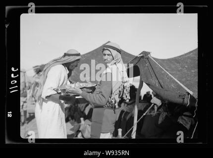 Ein tribal Mittagessen an Kavallerie post bei Tel-el-Meleiha, 20 km nördlich von Beerscheba, 18.01.1940. Für das Abendessen Stockfoto