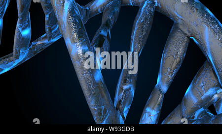 DNA. Abstrakten 3d polygoal Drahtmodell DNA-Molekül helix Spirale. Die medizinische Wissenschaft Hintergrund. Stockfoto