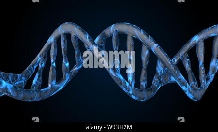 DNA. Abstrakten 3d polygoal Drahtmodell DNA-Molekül helix Spirale. Die medizinische Wissenschaft Hintergrund. Stockfoto