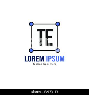 Erste TE logo Vorlage mit modernen Rahmen. Minimalistische TE schreiben logo Vector Illustration Design Stock Vektor