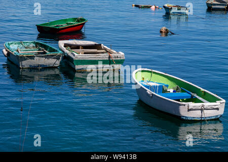 Fischerboote im harbur von Sagres, Algarve, Portugal. Stockfoto