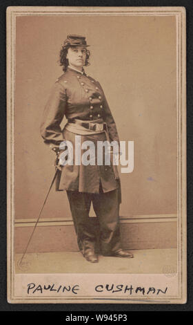 Schauspielerin und Union spy Pauline Cushman in Uniform mit Schwert Stockfoto