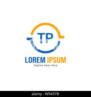 Erste TP logo Vorlage mit modernen Rahmen. Minimalistische TP schreiben logo Vector Illustration Design Stock Vektor