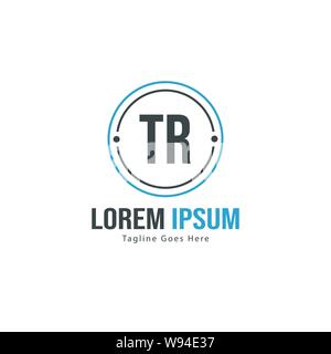 Erste TR logo Vorlage mit modernen Rahmen. Minimalistische TR schreiben logo Vector Illustration Design Stock Vektor