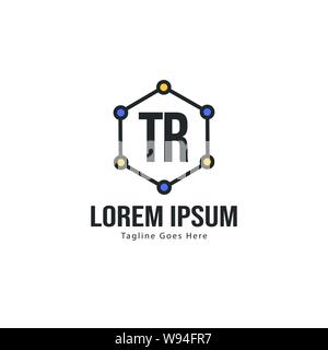 Erste TR logo Vorlage mit modernen Rahmen. Minimalistische TR schreiben logo Vector Illustration Design Stock Vektor