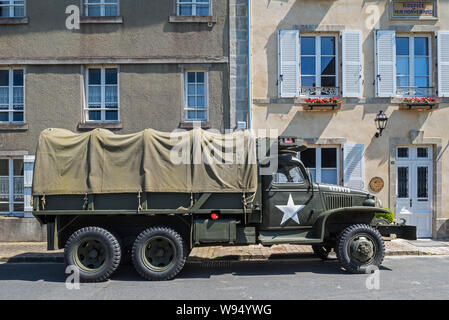 WW2 US Army GMC CCKW 2½-ton 6x6 Cargo Truck mit Winde, auch als Jimmy oder die G-508 während der Invasion in der Normandie verwendet werden Stockfoto