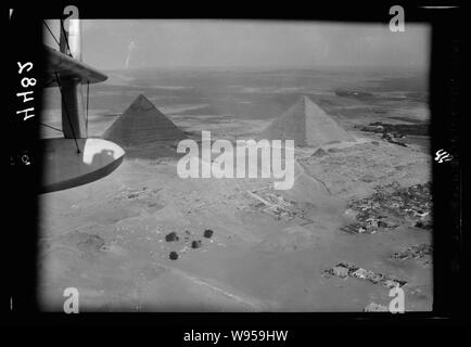 Luft Ansichten von Palästina. Kairo und die Pyramiden. Pyramiden und der Sphinx. Von der S.E. genommen Stockfoto