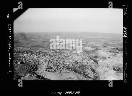 Luft Ansichten von Palästina. Jerusalem aus der Luft (die alte Stadt). Jerusalem aus dem Süden. Blick über das Tal Hinnom zu Mt. Zion & Ophel Stockfoto