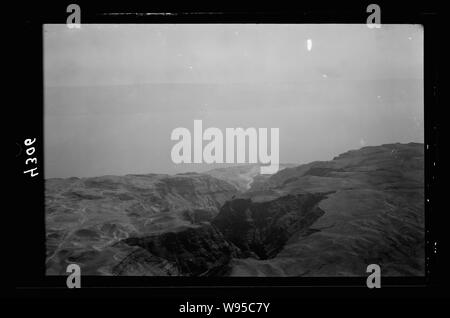 Luft Ansichten von Palästina. Wady Nar, Mar Saba, Neby Mousa. Wady Nar. Westlichen Ufer des Toten Meeres. Eingang des Kedron Valley ins Tote Meer Stockfoto