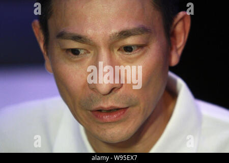 Hong Kong Sänger und Schauspieler Andy Lau wird dargestellt, während eine Charity-aktion in Hong Kong Ocean Park in Hongkong, China, 12. Juli 2012. Stockfoto